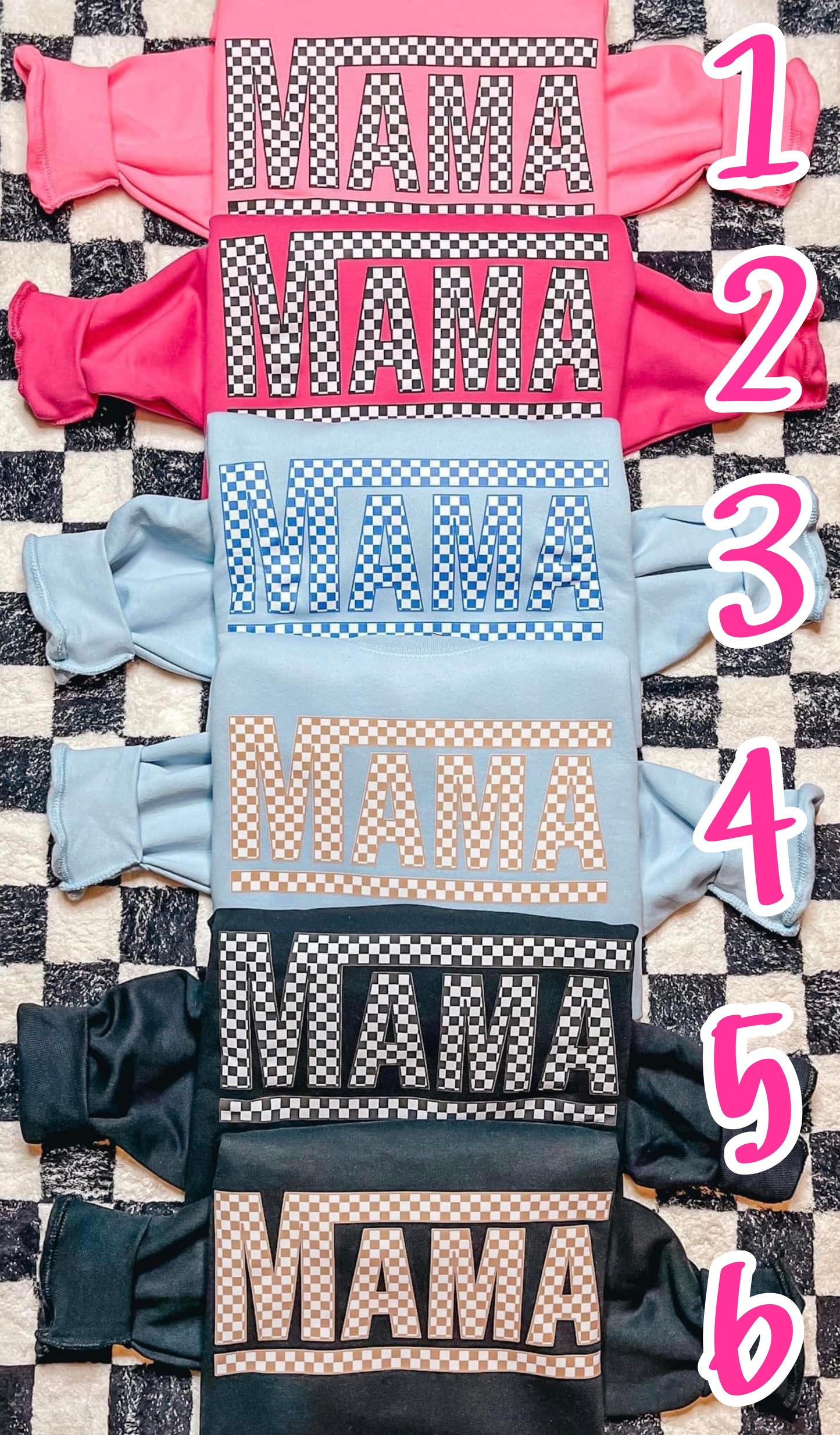 Checkered Mama Crewneck