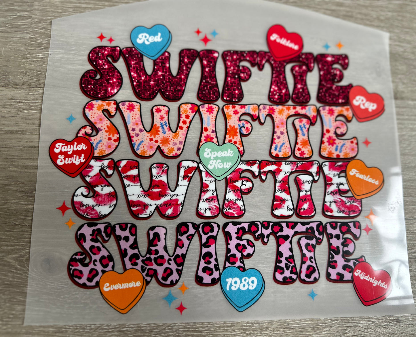 Swiftie stacked DTF