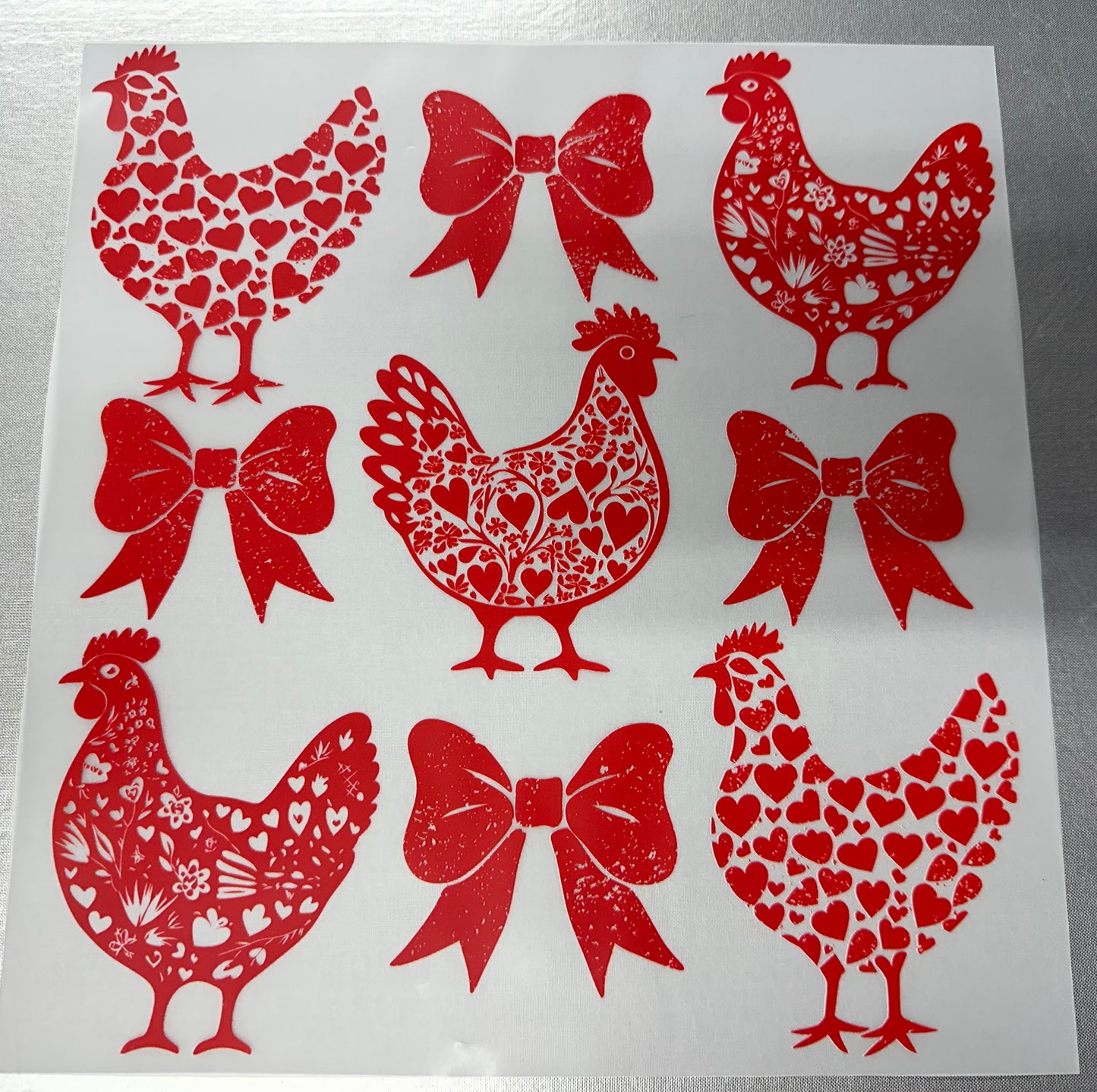 Red Chicken Valentine’s Day Sublimation print