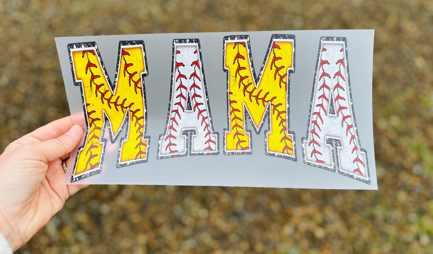 Mama split softball/baseball DTF Transfer