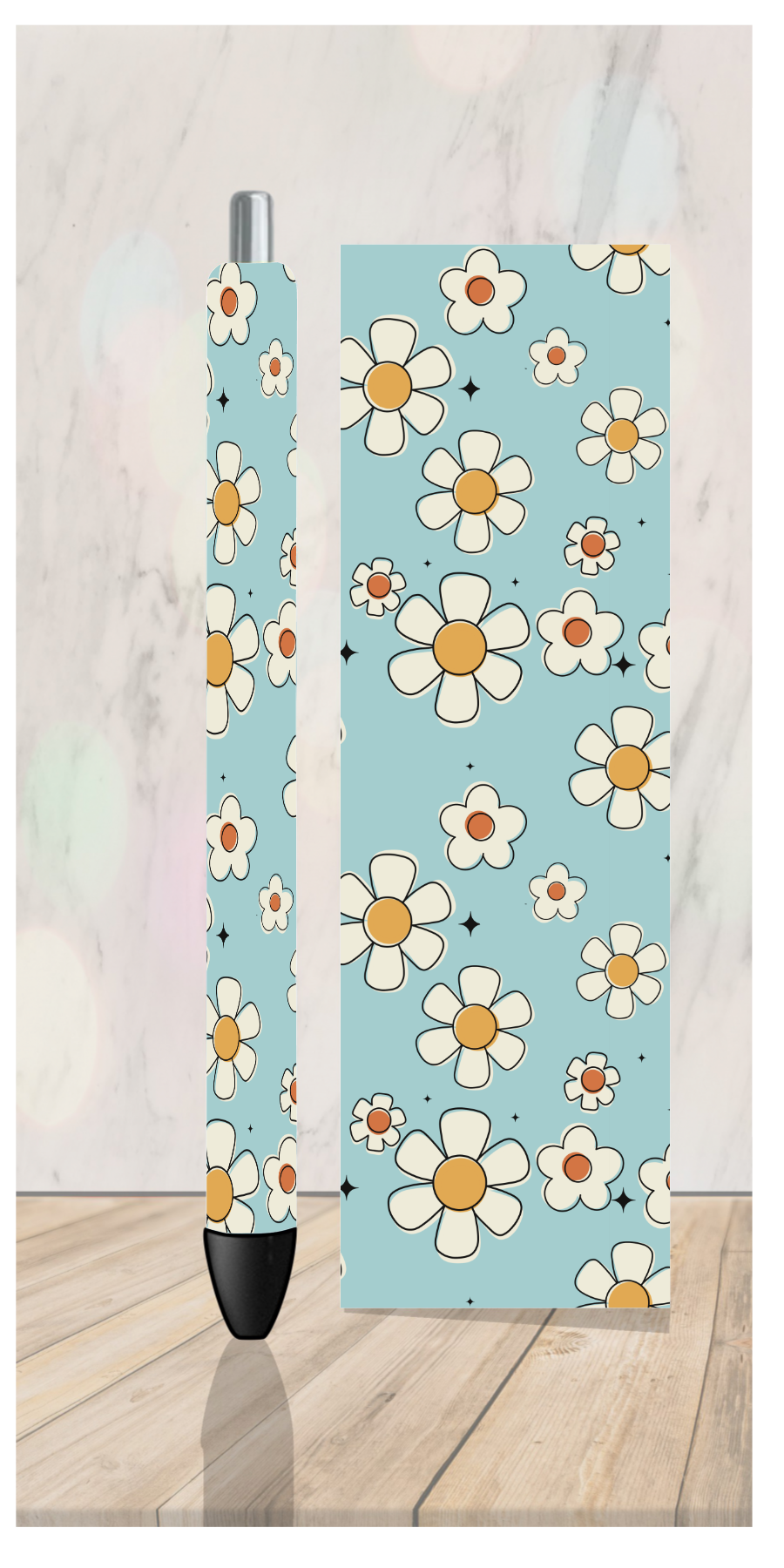 Blue Floral-VINYL WRAP