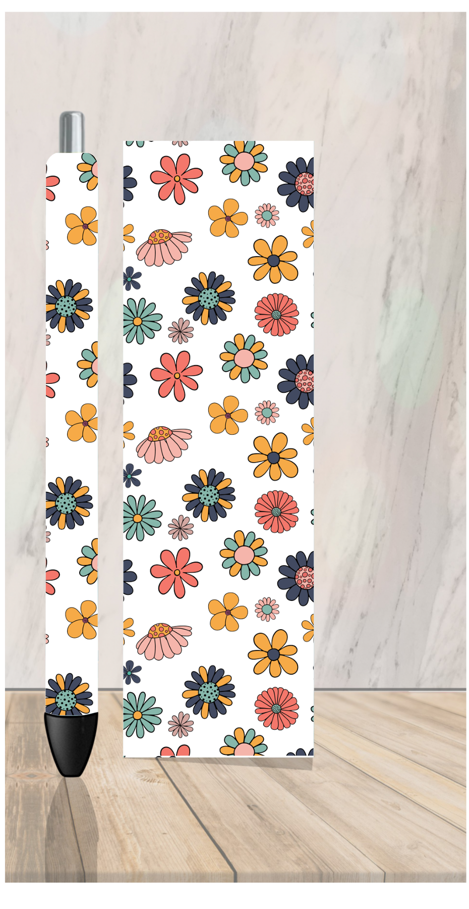 Retro Flower Pen Wrap