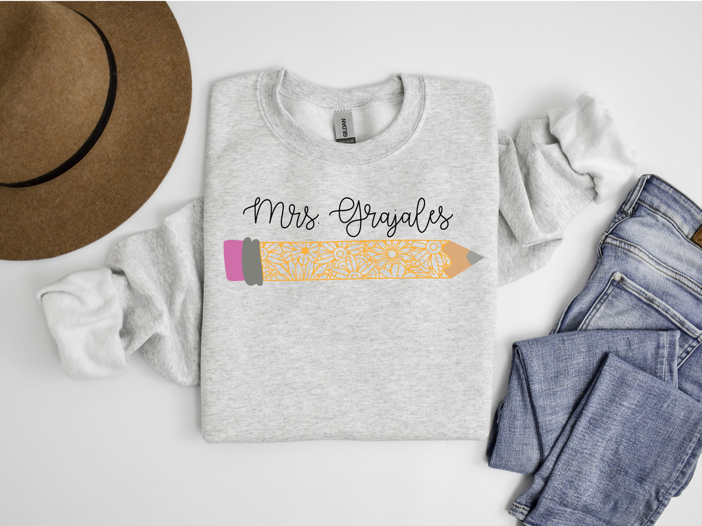 Teacher pencil sweatshirt
