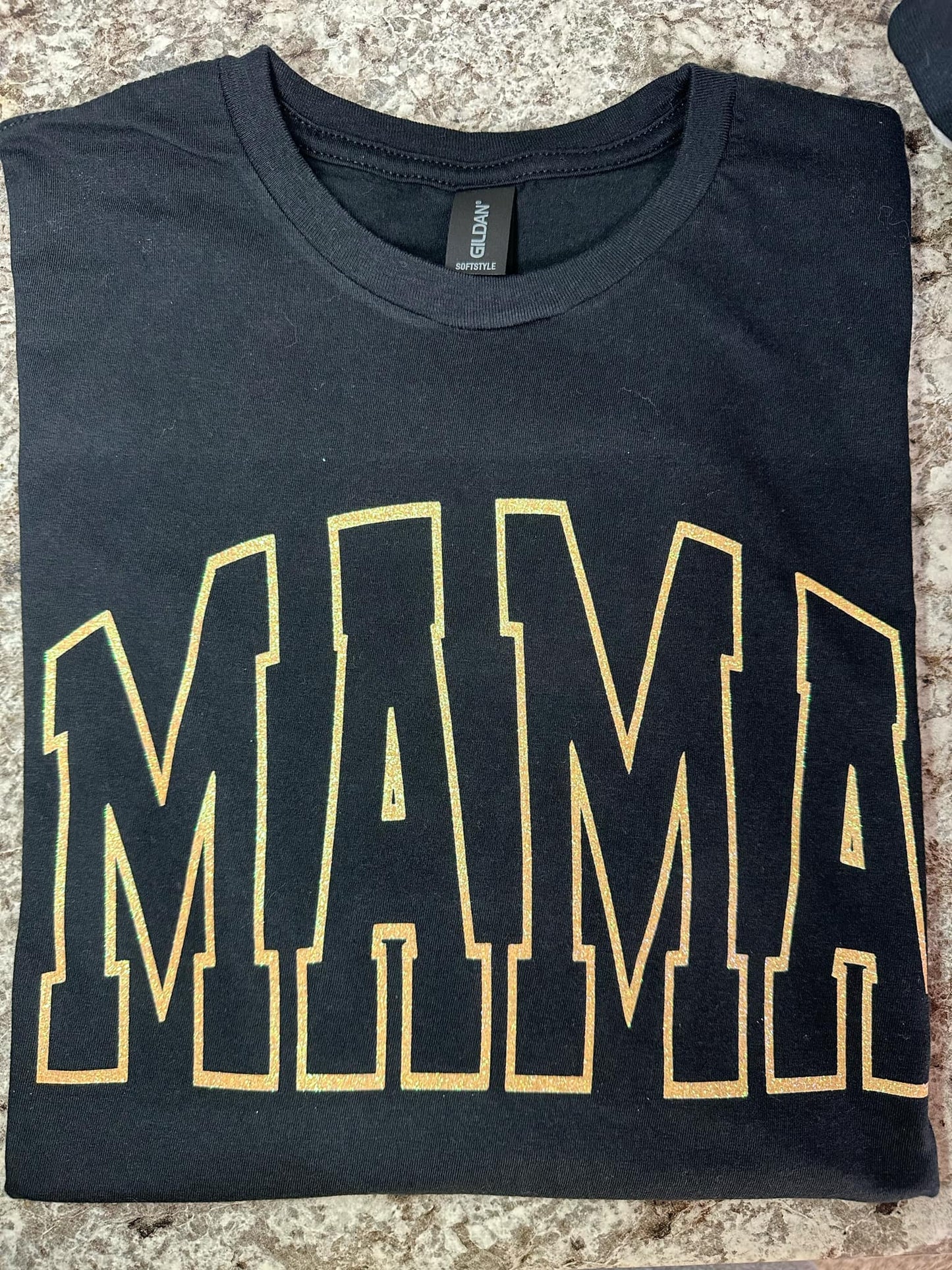 Black Mama Orange Glitter T-Shirt