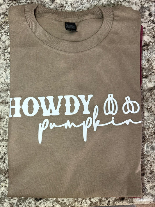 Howdy Pumpkin Brown T-shirt