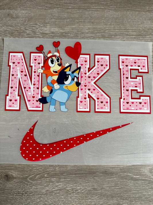 Swoosh pink hearts heeler DTF