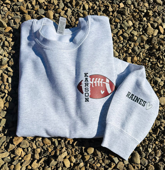 Football pocket with name sleeve