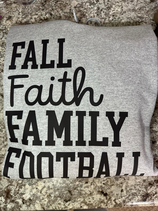 Fall faith family football- Hooded sweatshirt