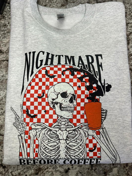 Nightmare before coffee crewneck