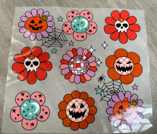 Flower collage Halloween DTF