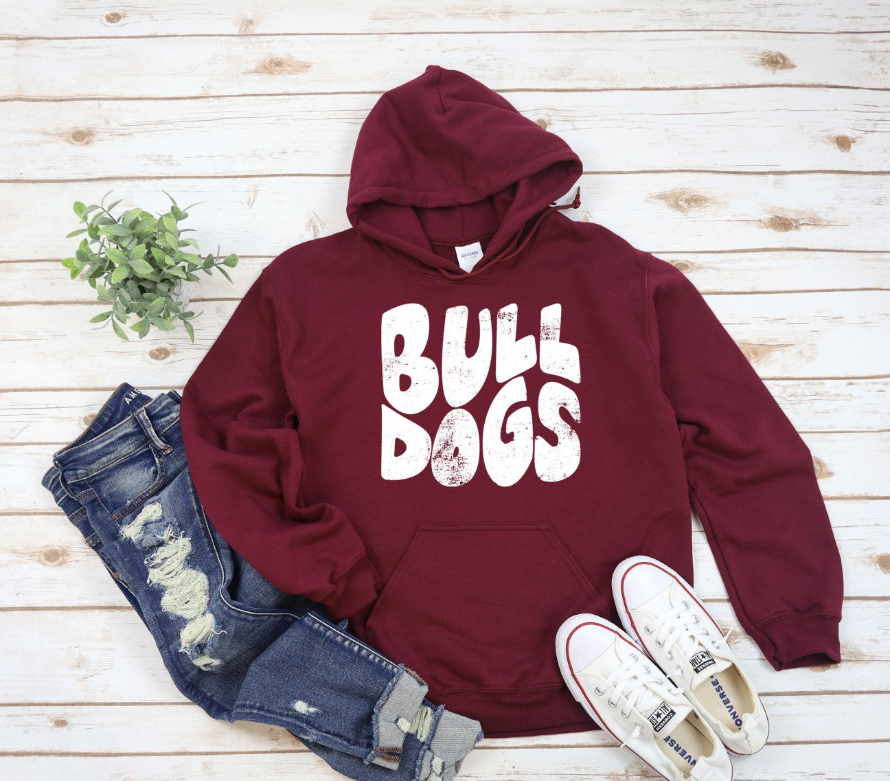 Bulldogs Grunge- Maroon