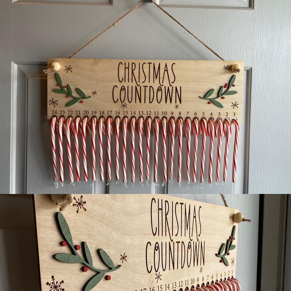 Christmas countdown Candy Cane holder