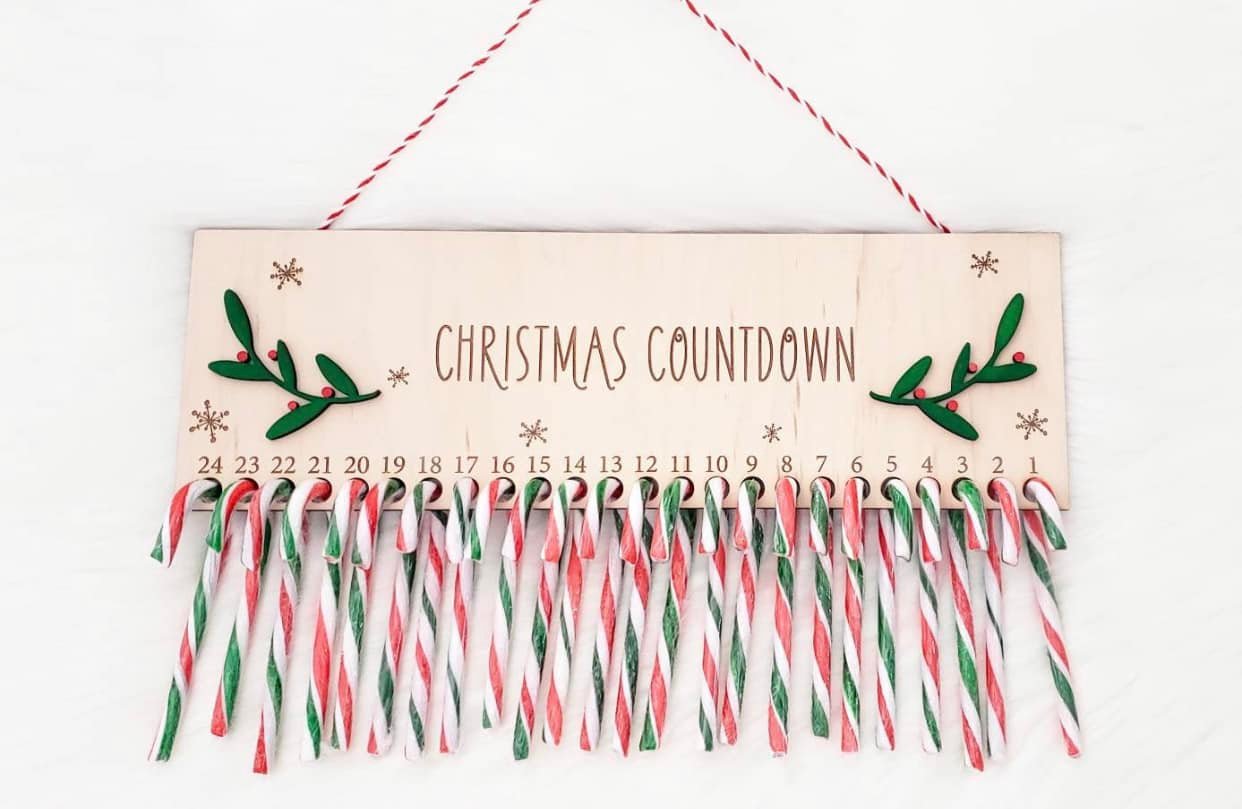 Christmas countdown Candy Cane holder
