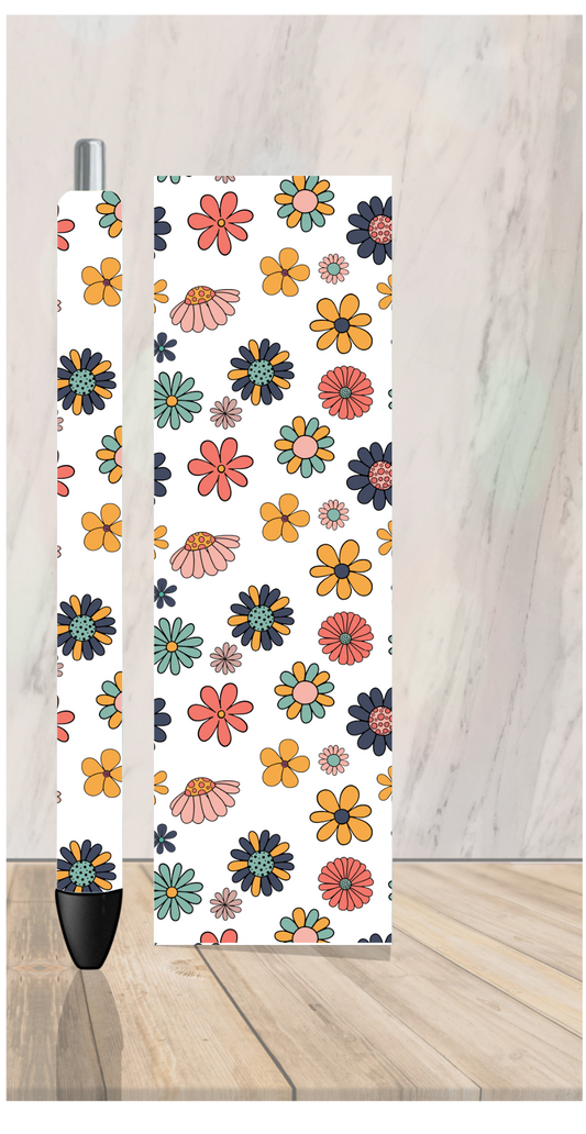 Retro Flower Pen Wrap