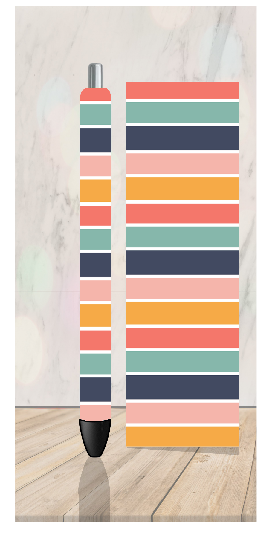 Retro Strip Pen Wrap Transfer
