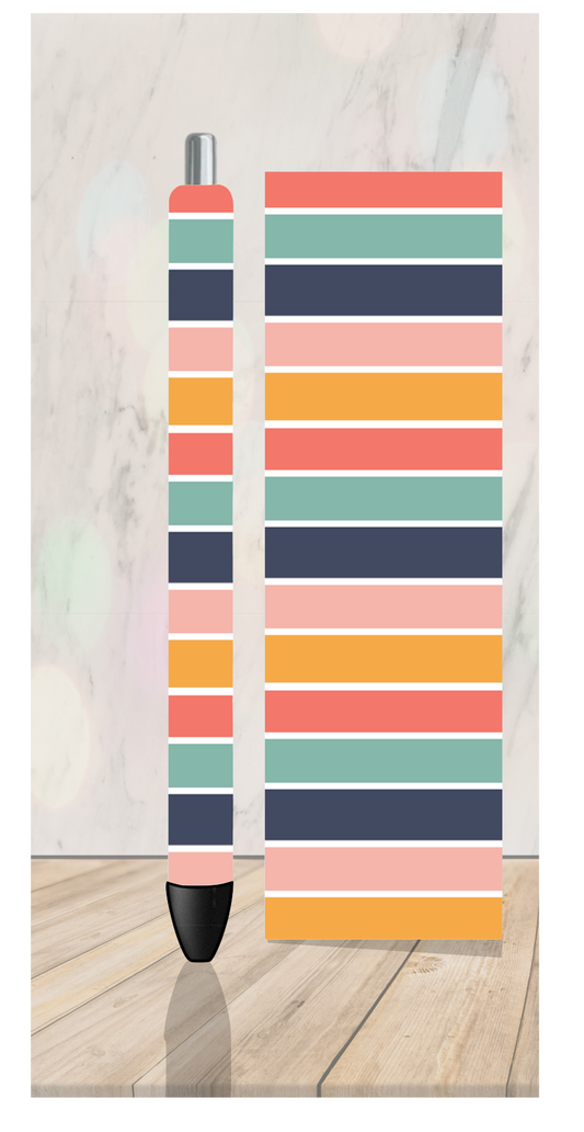 Retro Strip Pen Wrap Transfer