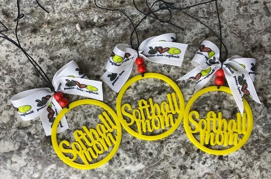 Softball mom car charm