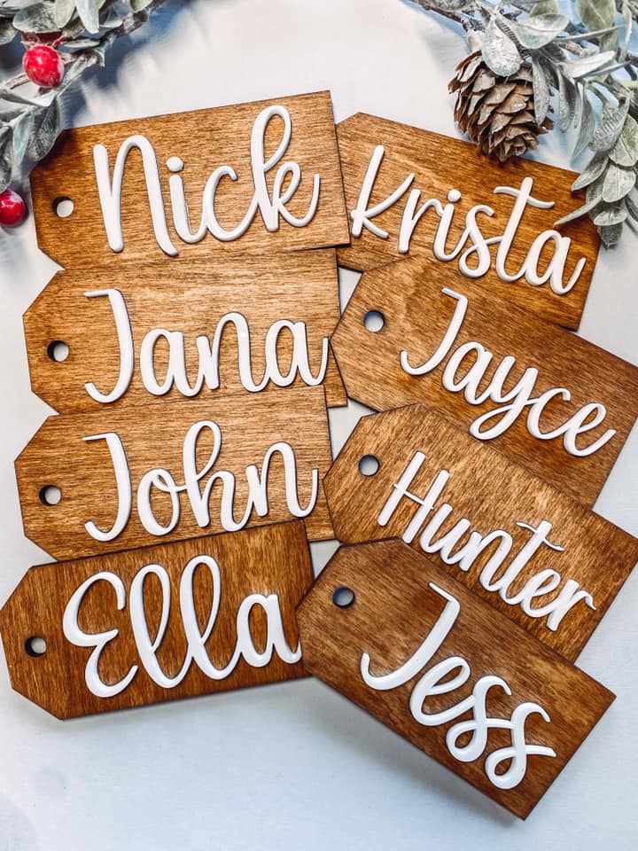 Stocking name tags