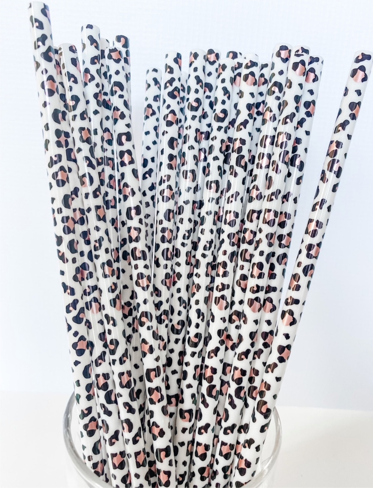 Leopard single straws