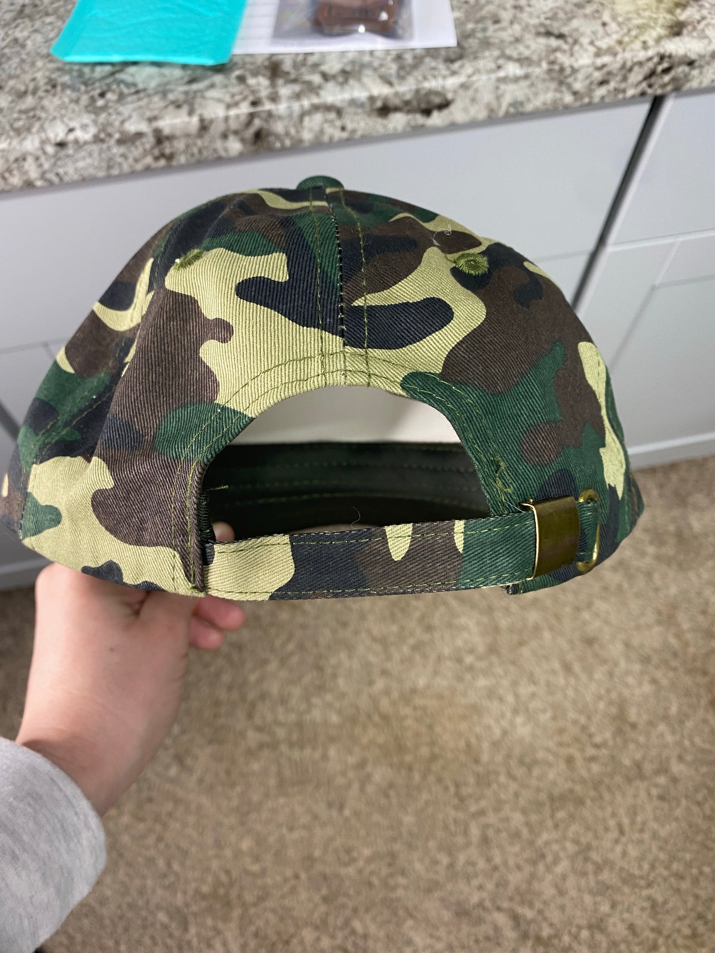 ADULT Camo hat with Custom patch
