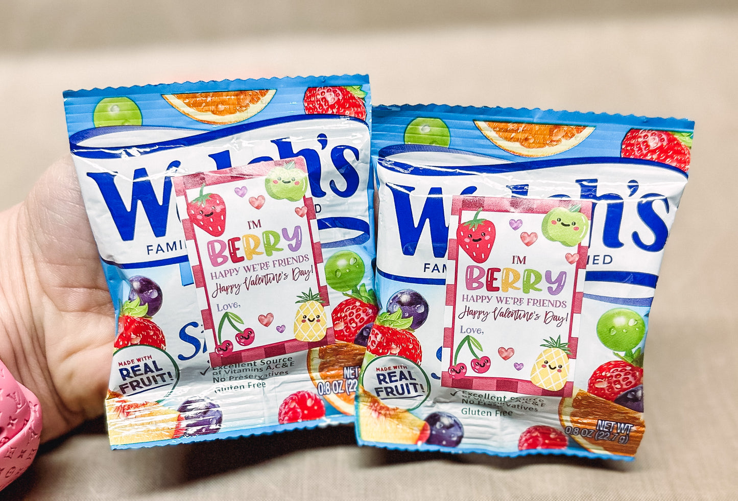 Fruit Snack Valentine’s Day stickers