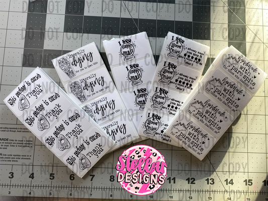 100 Skellie packing stickers