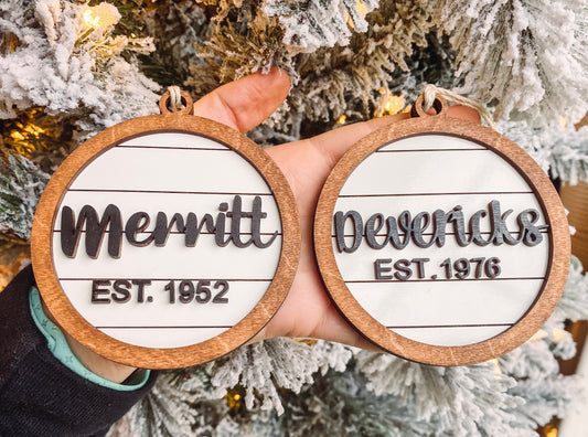 Est. Family ornaments