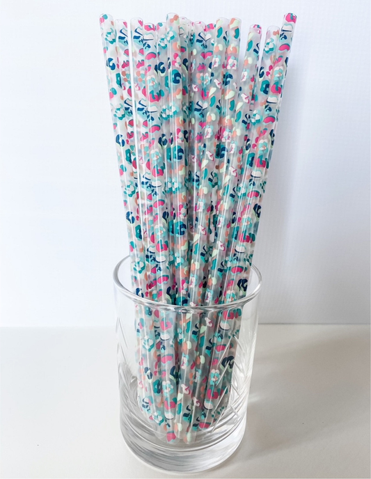 Leopard single straws
