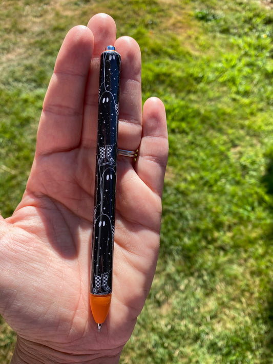 Black ghost- Orange ink Resin finished